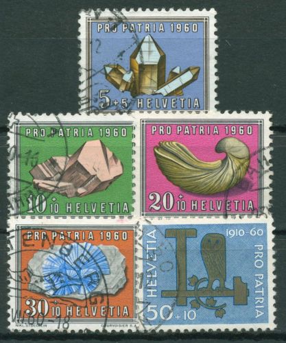Schweiz 1960 Pro Patria Mineralien Steine Fossilien Handwerk 714/18 gestempelt