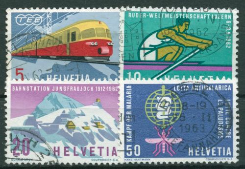 Schweiz 1962 Ereignisse Elektro-TEE-Zug Ruder-WM Malaria 747/50 gestempelt