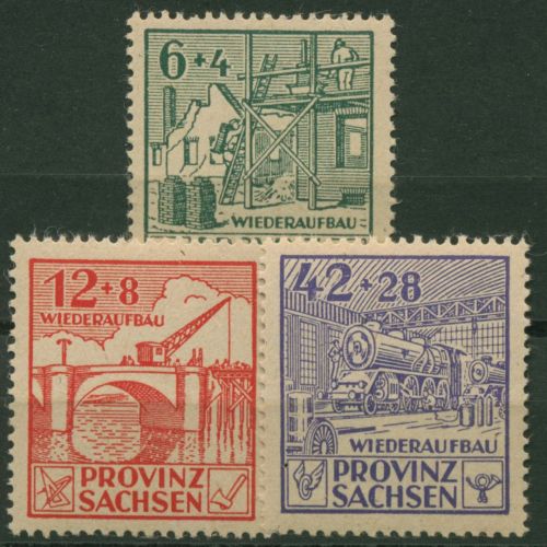 SBZ Provinz Sachsen 1946 Wiederaufbau 87/89 A postfrisch