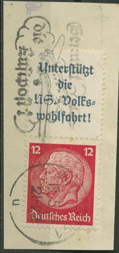Deutsches Reich Zusammendrucke 1937/39 Hindenburg S 155 gestempelt, Briefstück