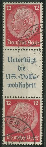 Dt. Reich Zusammendrucke 1937/39 Hindenburg S 158 gestempelt