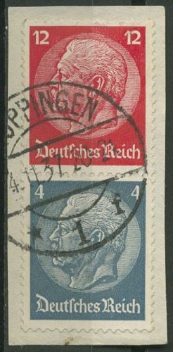 Deutsches Reich Zusammendrucke 1937/39 Hindenburg S 165 gestempelt, Briefstück