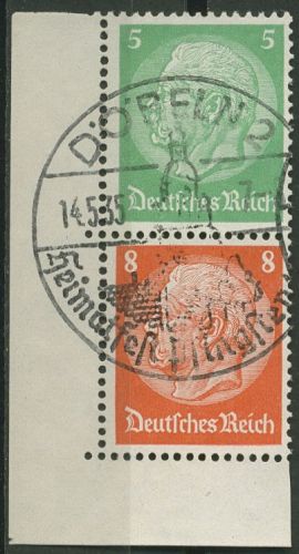 Deutsches Reich Zusammendrucke 1934 Hindenburg S 119 EUL 2 gestempelt