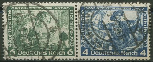 Deutsches Reich Zusammendrucke 1933 Nothilfe Wagner W 47 gestempelt