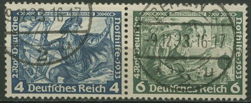 Dt. Reich Zusammendrucke 1933 Nothilfe Wagner W 49 OR gestempelt