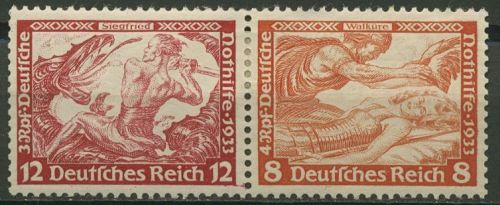 Deutsches Reich Zusammendrucke 1933 Nothilfe Wagner W 55 mit Falz