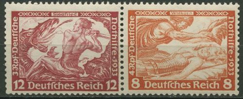 Deutsches Reich Zusammendrucke 1933 Nothilfe Wagner W 55 postfrisch