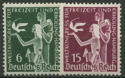 Deutsches Reich 1936 Weltkongress für Freizeit und Erholung 622/23 mit Falz