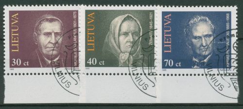 Litauen 1995 Persönlichkeiten 584/86 gestempelt