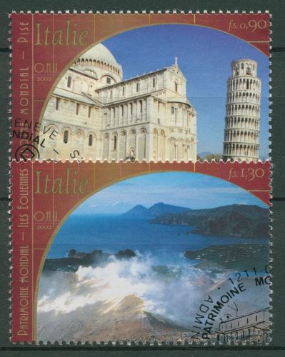 UNO Genf 2002 UNESCO Italien Bauwerke Pisa 448/49 gestempelt