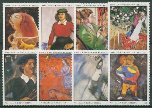 Antigua und Barbuda 1987 Gemälde Marc Chagall 1025/32 postfrisch