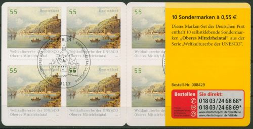 Bund Markenheftchen 2006 Ob. Mittelrheintal MH 63 a (2537) ESST BERLIN (C18173)