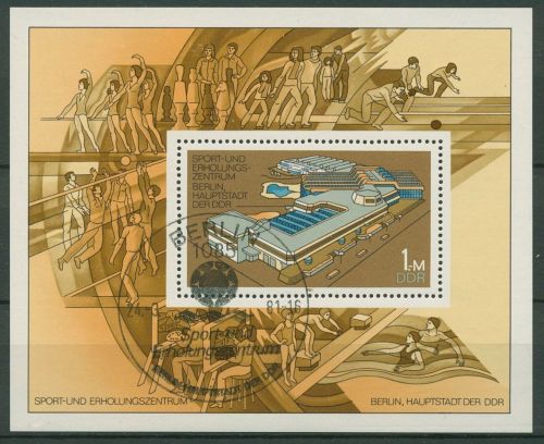 DDR 1981 SEZ Sport-u.Erholungszentrum Block 64 Sonderstempel gestempelt (C96830)