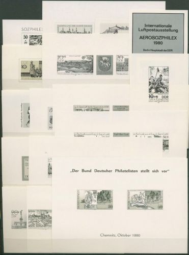 DDR 1977/1990 16 verschiedene Schwarzdrucke komplett postfrisch (SG8)