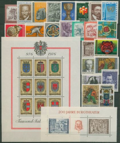 Österreich Jahrgang 1976 komplett (1506/39, Bl.3/4) postfrisch (SG6349)