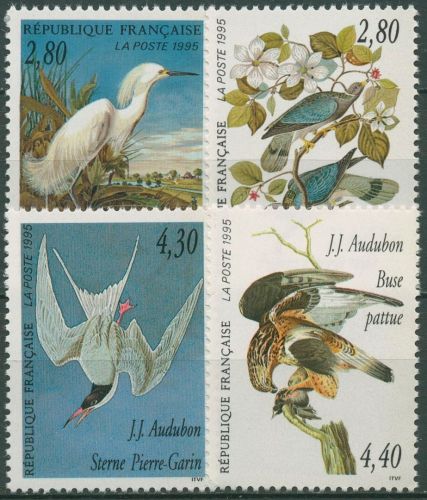 Frankreich 1995 Tiere Vögel Zeichnungen J. J. Audubon 3072/75 A postfrisch