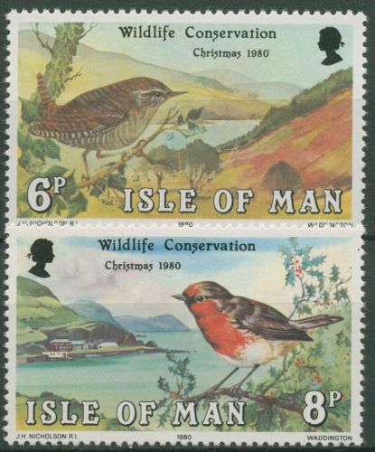 Isle of Man 1980 Weihnachten Schutz der Wildtiere Vögel 178/79 postfrisch