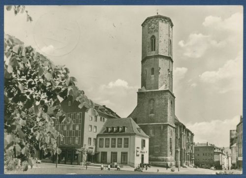Jena Stadtkirche, gelaufen 1977 (AK5729)