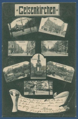 Gelsenkirchen Bahnhofstraße Weststraße Stadtgarten, gelaufen 1911 (AK5727)