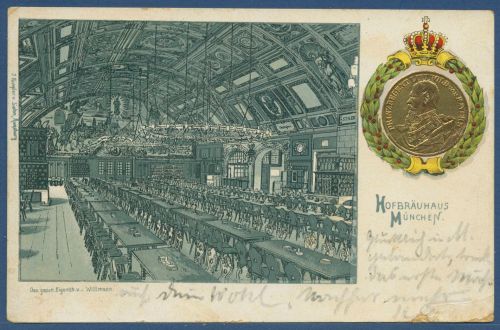 Königl. Hofbräuhaus München Pächter Karl Mittermüller, gelaufen 1910 (AK5713)