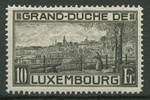Luxemburg 1923 Stadtansicht 143 B mit Falz