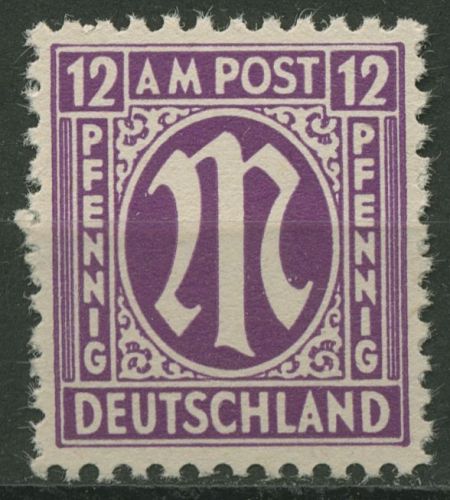 Bizone 1945 AM-POST Amerikanischer Druck Papier z, 7 z postfrisch