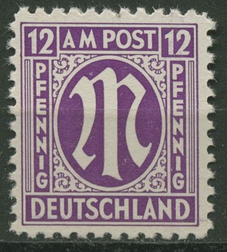 Bizone 1945 AM-POST Amerikanischer Druck Papier za , 7 za a postfrisch