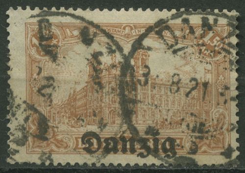 Danzig 1920 Freimarke mit Aufdruck 10 gestempelt geprüft