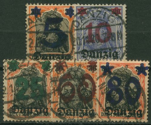 Danzig 1920 Germania mit Aufdruck 16/20 gestempelt