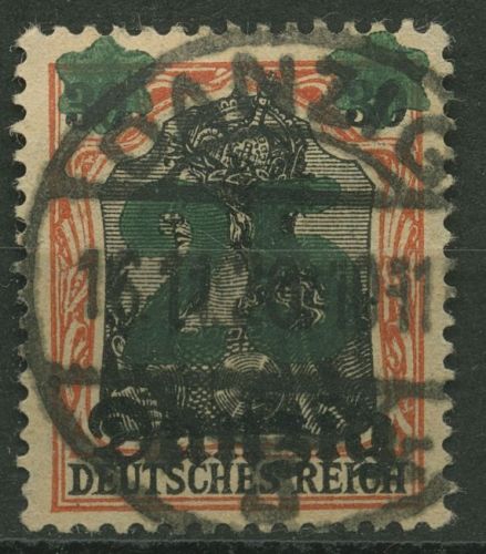 Danzig 1920 Germania mit Aufdruck 18 gestempelt geprüft
