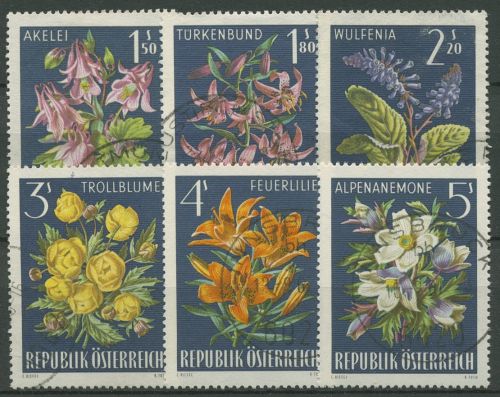 Österreich 1966 Pflanzen Blumen Alpenblumen 1209/14 gestempelt