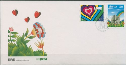 Irland 1992 Valentinstag Ersttagsbrief 780/81 FDC (X18625)