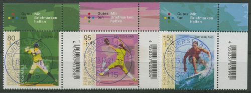 Bund 2021 Olympische Sportarten 3602/04 Ecke 2 mit TOP-Stempel (E4127)