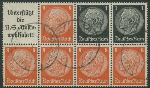Dt. Reich 1936/37 Markenheftchenblatt Hindenburg H-Blatt 88 B gestempelt