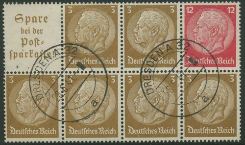 Deutsches Reich 1939 Markenheftchenblatt Hindenburg H-Bl. 94 B gestempelt