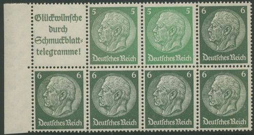 Dt. Reich 1940/41 Markenheftchenblatt Hindenburg H-Bl. 99.2 B postfrisch