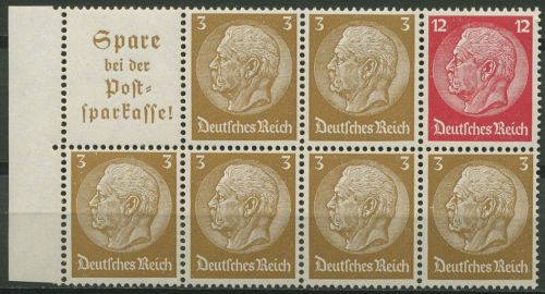 Deutsches Reich 1939 Markenheftchenblatt Hindenburg H-Bl. 94 B postfrisch