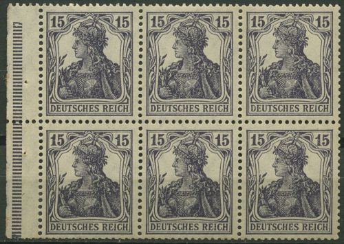 Dt. Reich 1917 Heftchenblatt H.-Bl. 15 a A 1.4 postfrisch, Rand mit Falz
