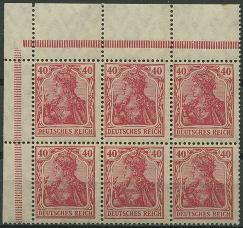 Dt. Reich 1921 Heftchenblatt Germania H.-Bl. 28 A 1.1 Ecke OR dgz. postfrisch