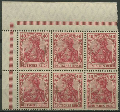 Dt. Reich 1921 Heftchenblatt Germania H.-Bl. 28 A 1.1 Ecke OR ndgz. postfrisch