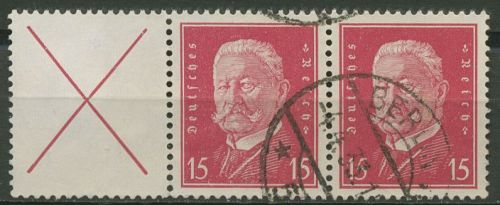 Dt. Reich ZD 1928 Reichspräsidenten W 30.1 gestempelt, leicht angetrennt