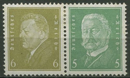 Deutsches Reich Zusammendrucke 1932 Reichspräsidenten W 28 mit Falz