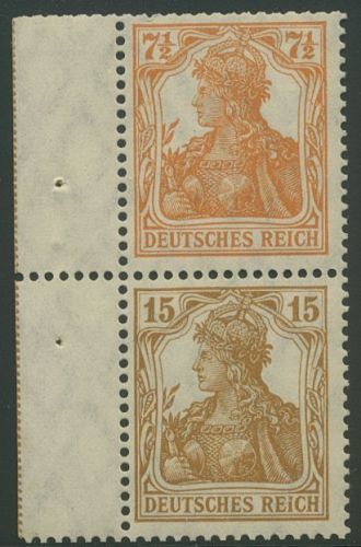 Deutsches Reich Zusammendrucke 1916/17 Germania S 7 aa LR 1 postfrisch