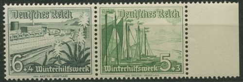 Deutsches Reich Zusammendrucke 1937 WHW Schiffe W 123 RR postfrisch