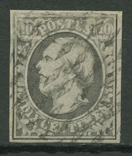 Luxemburg 1852 Großherzog Wilhelm III. 1 gestempelt, kleine Mängel
