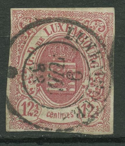 Luxemburg 1859 Staatswappen 7 gestempelt, kleine Mängel