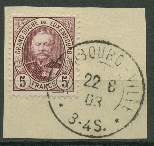 Luxemburg 1891 Großherzog Adolf 66 Briefstück gestempelt