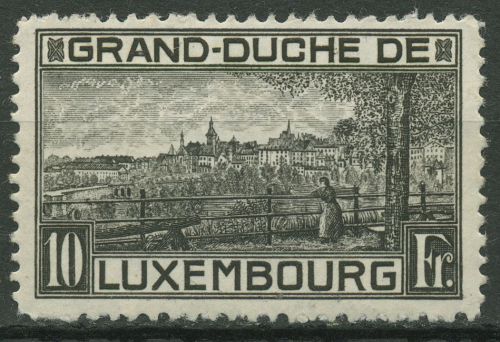 Luxemburg 1923 Stadtansicht 143 A mit Falz