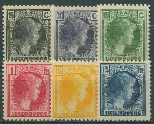 Luxemburg 1930 Großherzogin Charlotte 221/26 postfrisch, siehe Hinweis