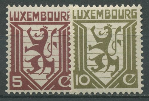 Luxemburg 1930 Freimarken Löwe 232/33 mit Falz